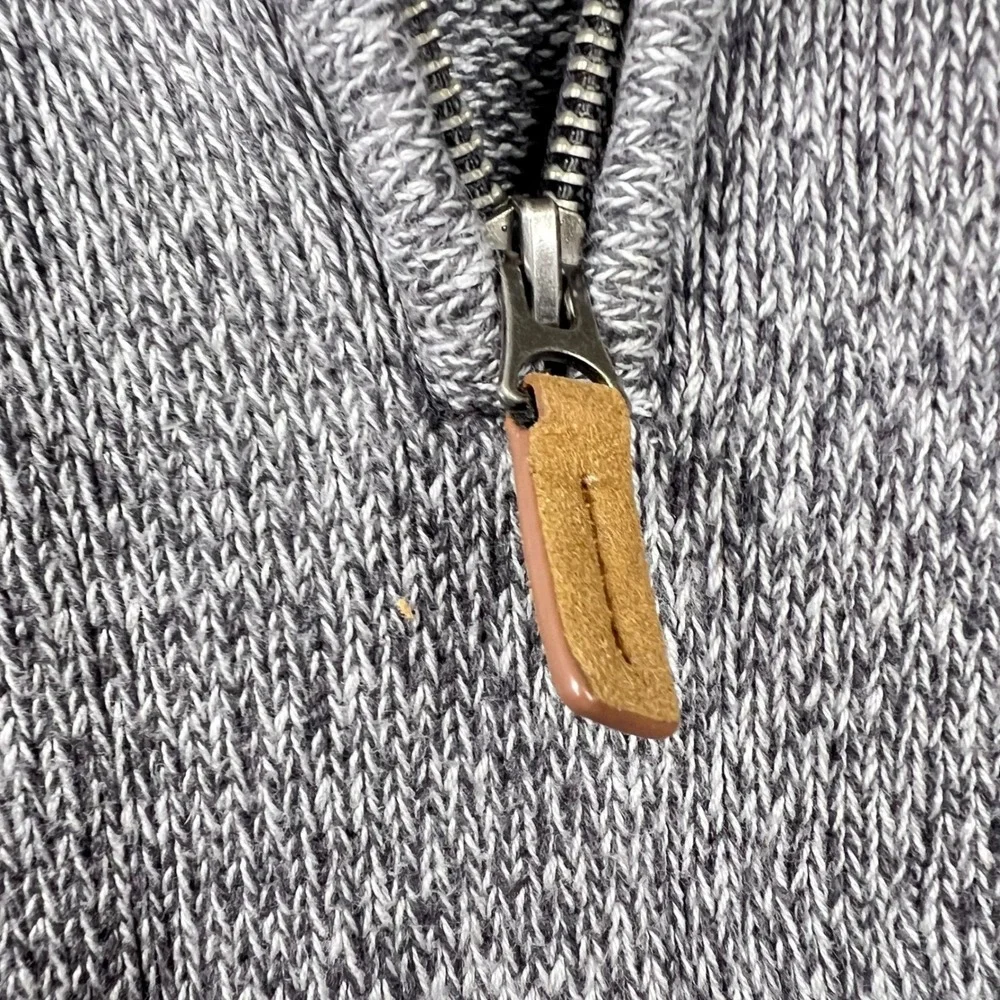 St. John's Bay Gray Quarter Zip Sweater‎ Mens Large Marled Cotton Pullover